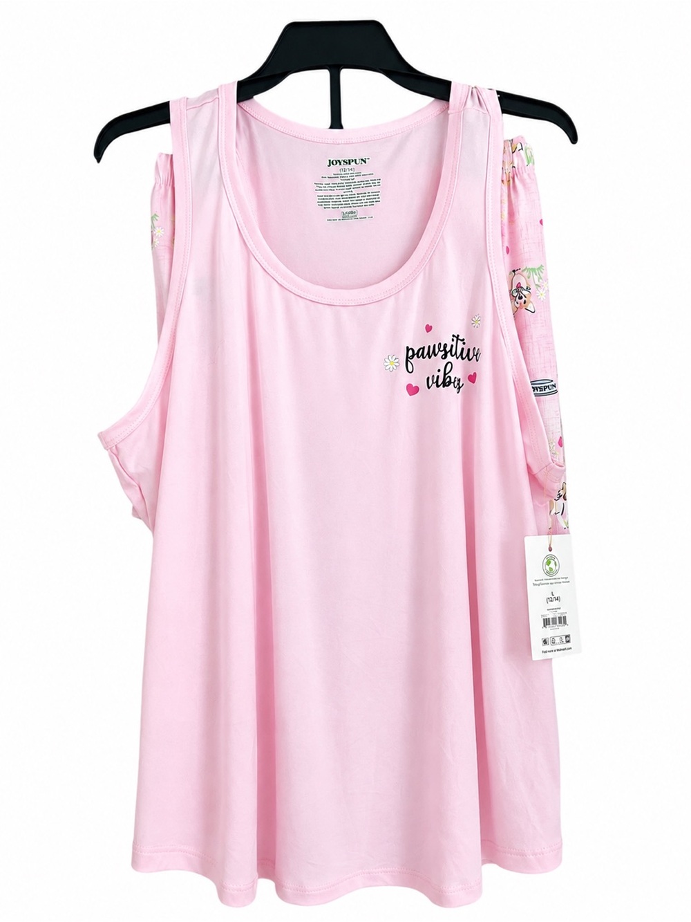 Joyspun Kids Pink 'Pawsitive Vibes' Pajama Set